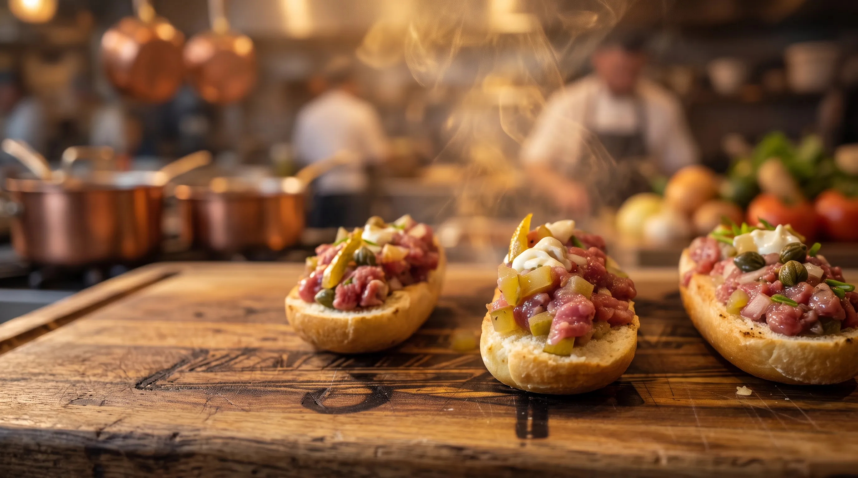 Steak tartaar op briochebroodjes