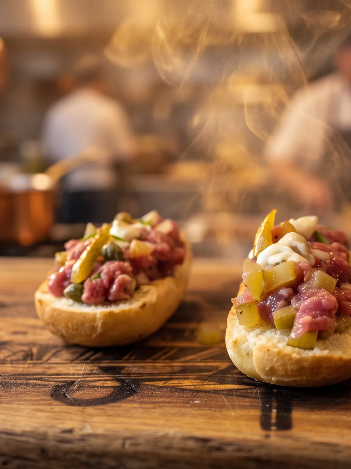 Steak tartaar op briochebroodjes